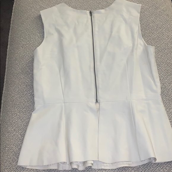 Cream Peplum leather ladies top - Picture 2 of 2
